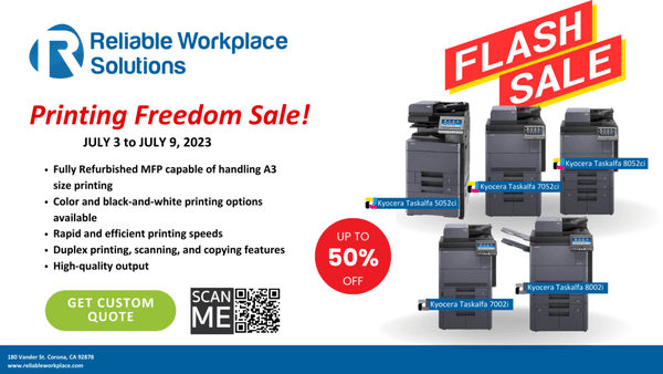 Experience Printing Freedom with our Exclusive Sale! Up to 50% Discount for a limited time from July 3 to July 9 only!