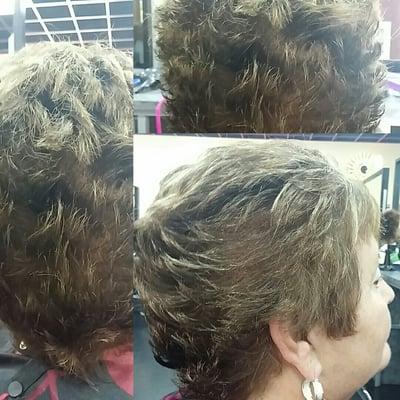 Color highlights cut and style