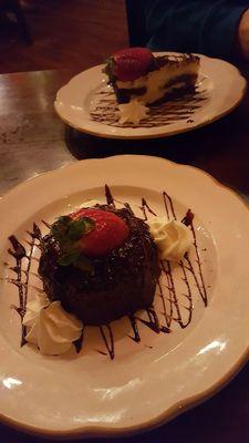 Chocolate Lava Cake with Irish Cream Cheesecake - 10/10!