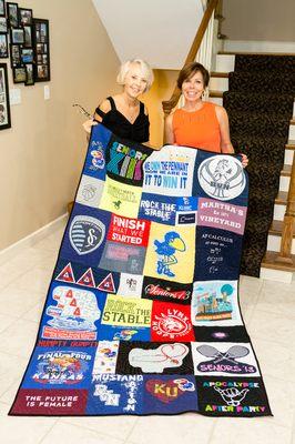 Karen made this beautiful T-shirt quilt for her daughter while taking our sewing classes