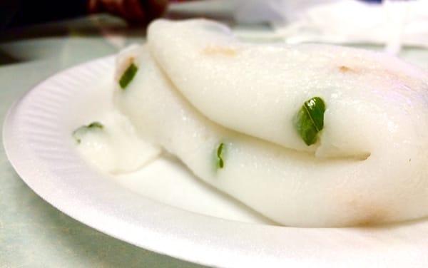 Green onion and mini shrimp rice noodle