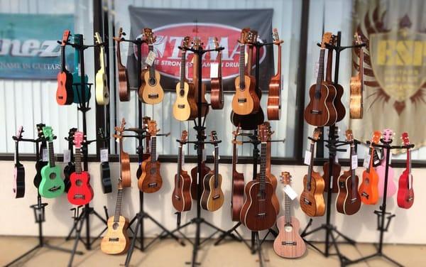 An overview of our Ukulele inventory