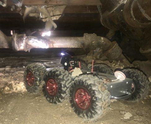 Crawlbot for small or dangerous crawlspaces under the home.