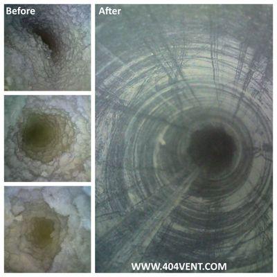 Dryer Vent Cleaning -Before & After