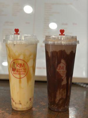 Caramel Milktea and Chocolate Milktea with Rainbow jelly