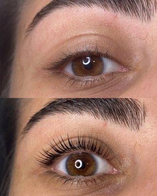 Lash Lift before and after