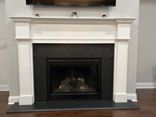 Fireplace-black leathered