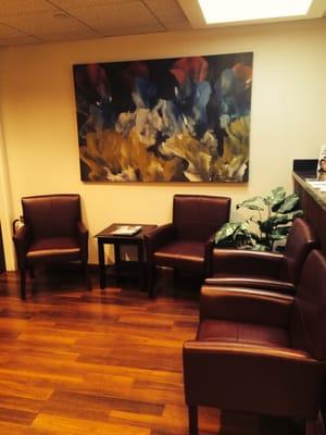 Clean, comfortable waiting room.