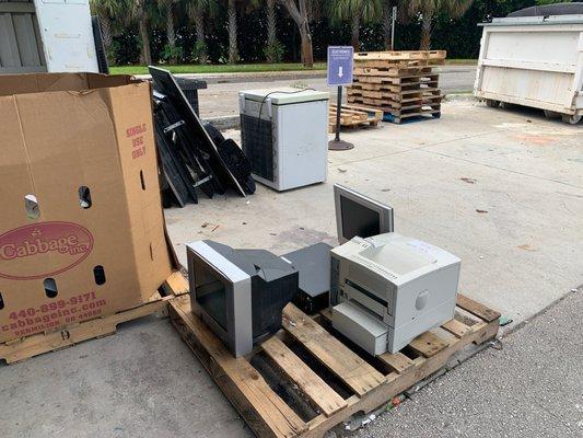 Electronic recycling area.