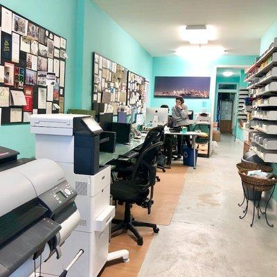 Inside view of Copy Net located on Sutter Street, Lower Pacific Heights