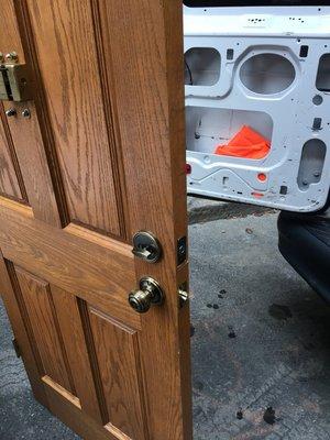 Door repair in progress