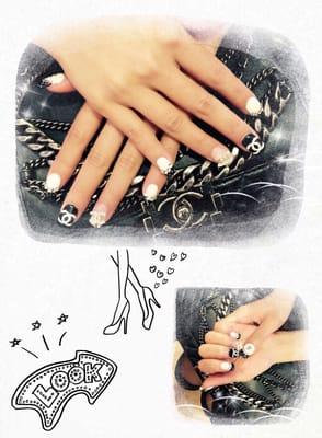 Chanel nail design. I absolutely love it! Feb. 28, 2015