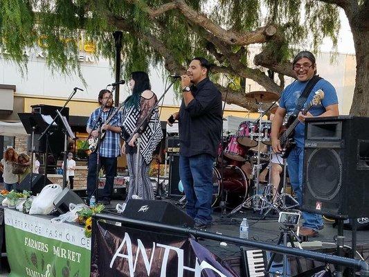 Playing the Northridge Farmers market