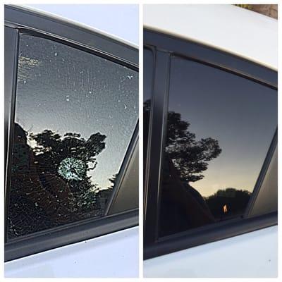 Vent glass repair & tint