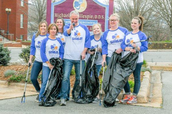 The Gillespie team loves to clean up our community with trash pick-ups.