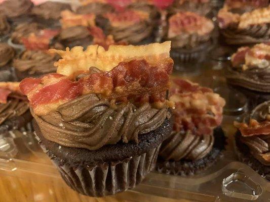 Dark Chocolate Bacon Cupcakes!