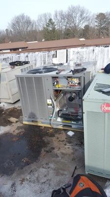 New rooftop unit installation