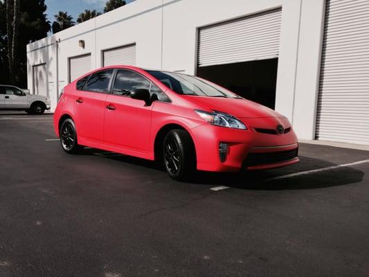 Prius Matte Red 
Wrapped By LoudOcean.com