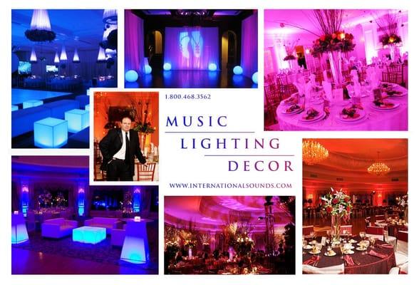 a music .lighting ,decor company for weddings,mitzvahs and finer social events , specializing in American and world music