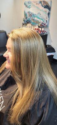 AFTER: look at the shine! Color contrast was amazing! She knows her stuff!