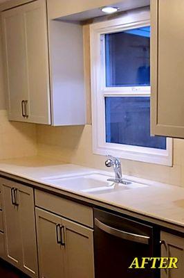 Cabinets after. Note we did not replace the counters, as that will be a separate job.