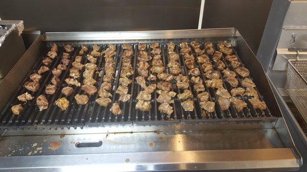 freshly grilled lamb shish kebab