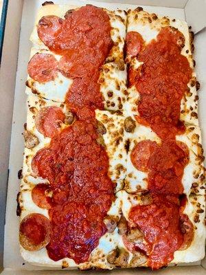 Detroit Style Pizza (they gave me the wrong pepperoni)