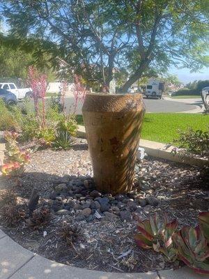 Custom fountain in front entryway