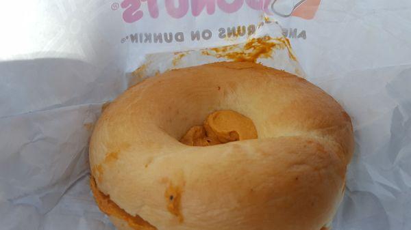 Pumpkin cream cheese bagel