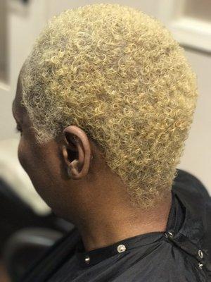 Soft blonde natural curl