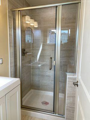 Walk-ins Shower Door And Enclosure,in 1/4" Clear Safety Shatterproof Tempered Glass ,in Brush Nickel Finish