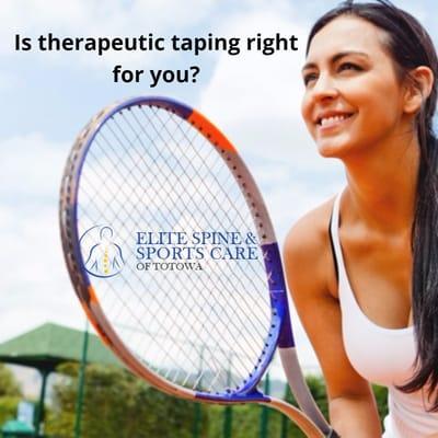 Therapeutic Taping, also known as Kinesiology Taping, is a method of treatment offered by the physical therapists at Elite Sp...