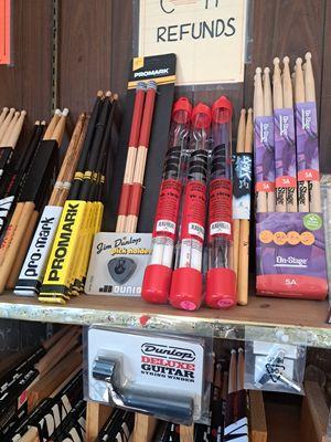 Large ASSORTMENT OF STICKS BRUSHES AND MALLETS AND OTHER PERCUSSIVE ITEMS!!!! GREAT PRICES!!