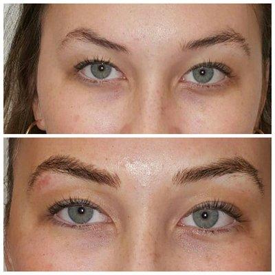 Beautiful base, microbladed brows..24/7 wake-up perfect!!