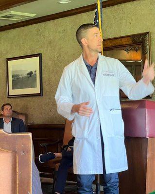 Dr. Brian Ostick gives his Golf and Medicine lecture to the Southern California PGA Professionals