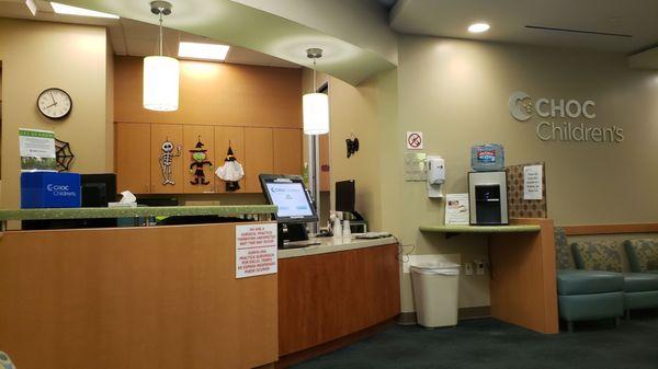 Receptionist desk for check ins.