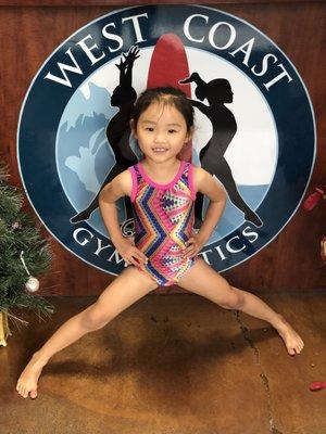 She is really for her first gymnastics at West Coast Elite Gymnastics!!! So exciting!