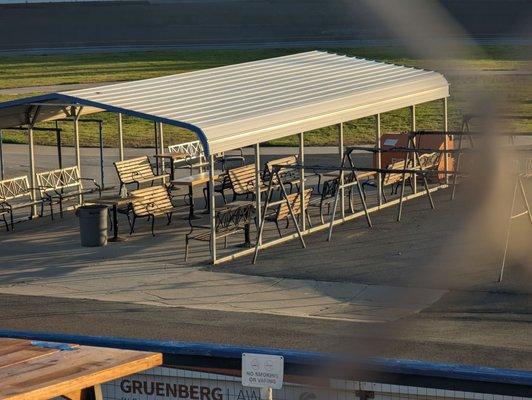 Judges and bikers seating area