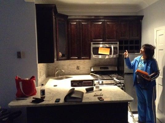 The after picture of a kitchen remodel presented by Mrs. Brenda hamm, Office Manager of THE ALB, LLC