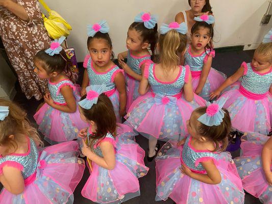 Lollipop  tap dancers line-up backstage at recital!