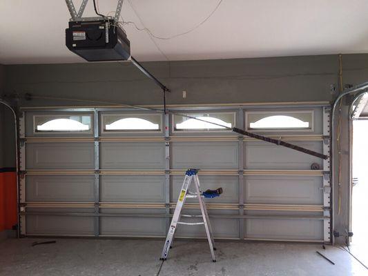 In the middle of the job ;) spring replacement www.aergaragedoorlancaster.com