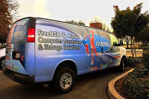 The old wrap on our van that we use to make deliveries.