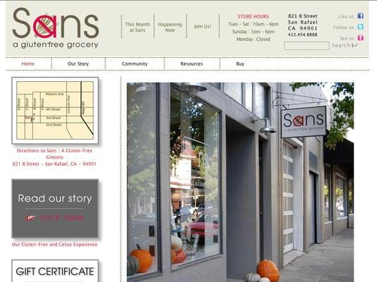 Sans | a Gluten Free Grocery Website