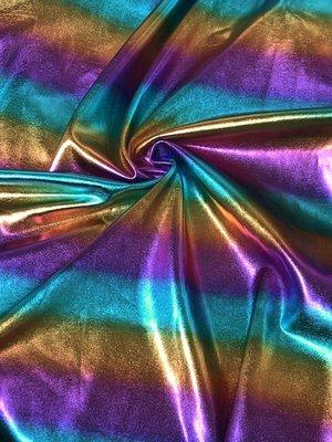 Nylon Spandex 4 Way Stretch w/ Ombre Horizontal Foil Stripes Fabric
FH-20-D