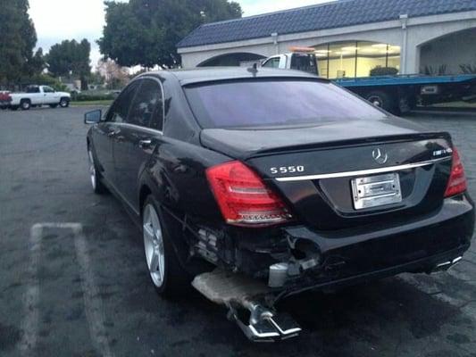 Picked up s550 mercedes amg rear damage