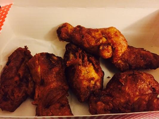 Half dozen chicken wings.