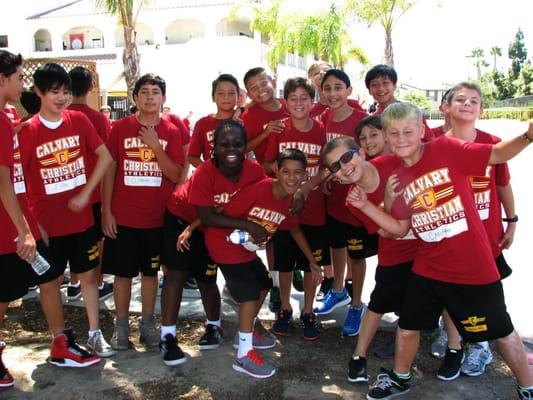 Calvary Christian Academy students looking stylish in our PE Uniforms!