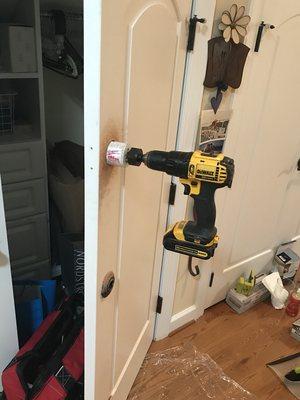 Closet fresh installation to add a deadbolt lock | Residential locksmith