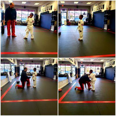 Shihan Daniel with one of his students.