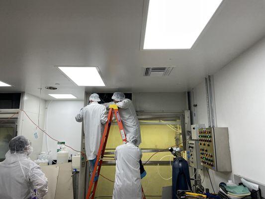 Photo documentation of emergency repair, work for a chemical fume hood.